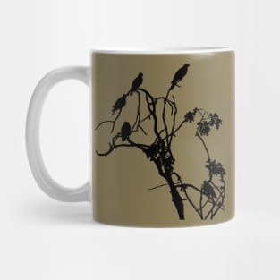 Doves on Branches (black) Mug